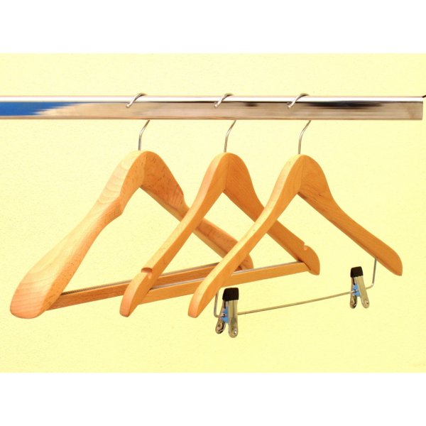 44 cm silver clip bar hangers with 2 non slip protective clips