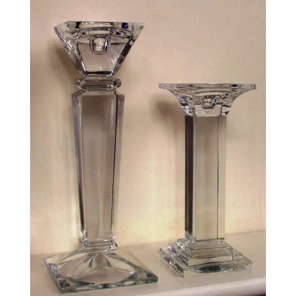 Bohemia Lead Crystal Candlestick - 30 cm tall with a 11 cm square base